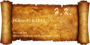 Hübsch Kitti névjegykártya